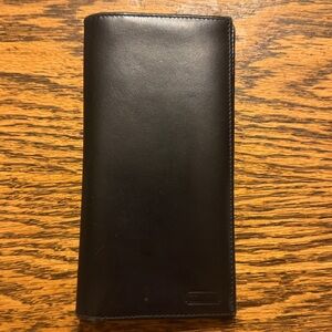 Coach Black Leather Checkbook Check Cover Pocketbook Wallet